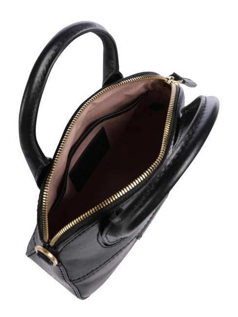 IOLANDA Mini handbag, with shoulder strap, in leather Black Gold - Women&rsquo;s Bags