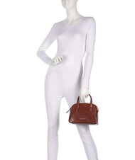 THE BRIDGE IOLANDA Mini handbag, with shoulder strap, in leather BROWN - Women&rsquo;s Bags - 6