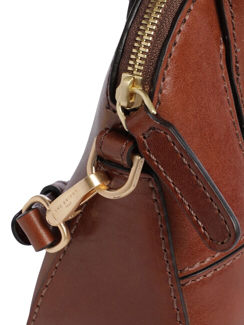 IOLANDA Mini handbag, with shoulder strap, in leather BROWN - Women&rsquo;s Bags