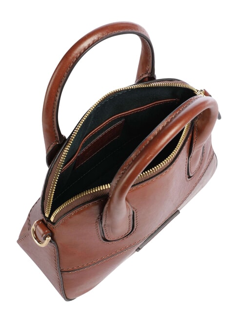 IOLANDA Mini handbag, with shoulder strap, in leather BROWN - Women&rsquo;s Bags