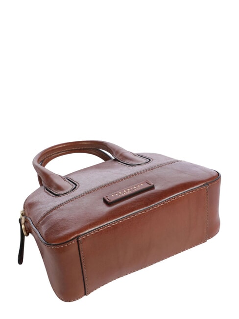 IOLANDA Mini handbag, with shoulder strap, in leather BROWN - Women&rsquo;s Bags