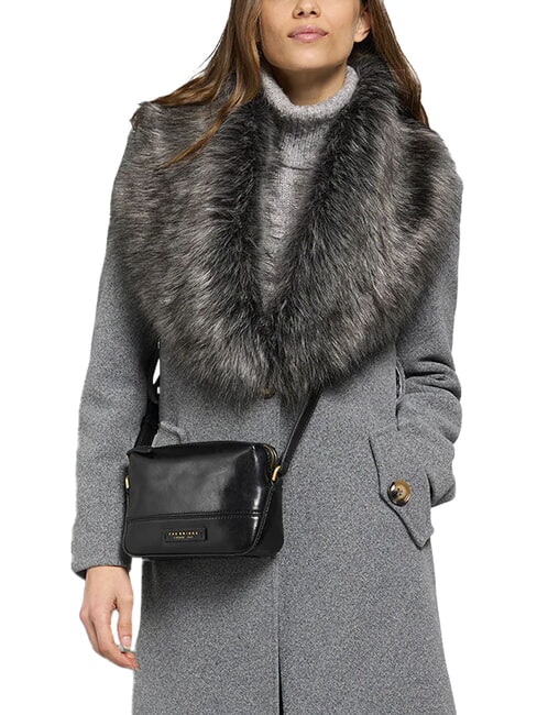 IOLANDA Mini shoulder bag, in leather Black Gold - Women&rsquo;s Bags