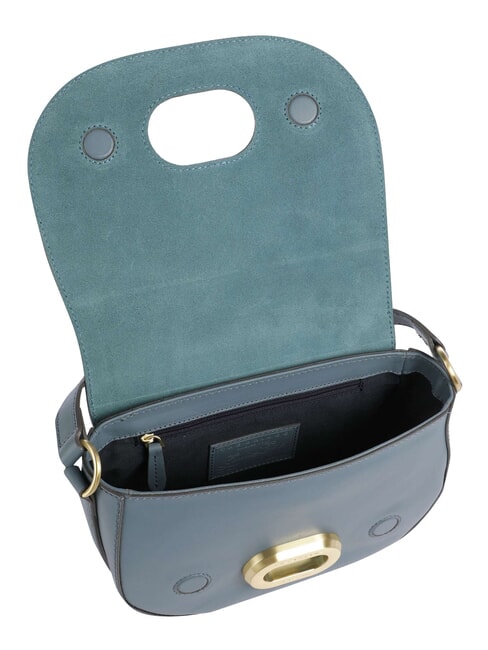 ILARIA Leather shoulder bag cerulean with gold abb - Women&rsquo;s Bags