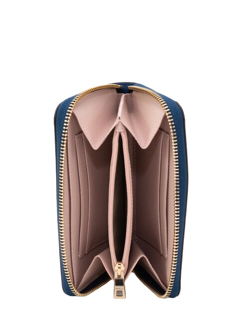 CAMELIA Ziparound wallet, in leather indigo+corolla int. - Women&rsquo;s Wallets