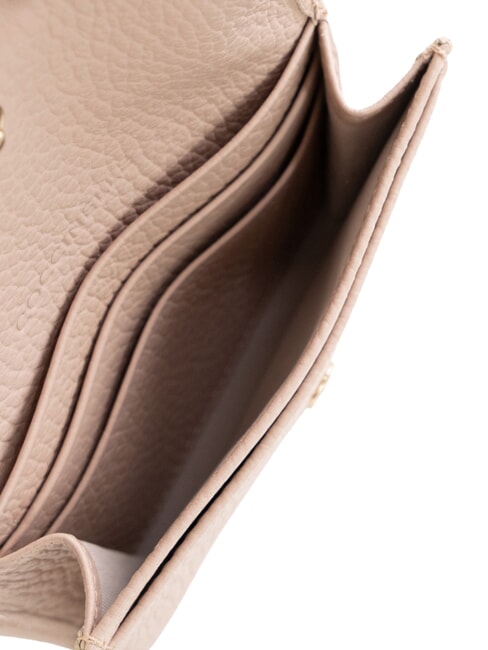 METALLIC SOFT Hammered leather card holder rosette - Women&rsquo;s Wallets