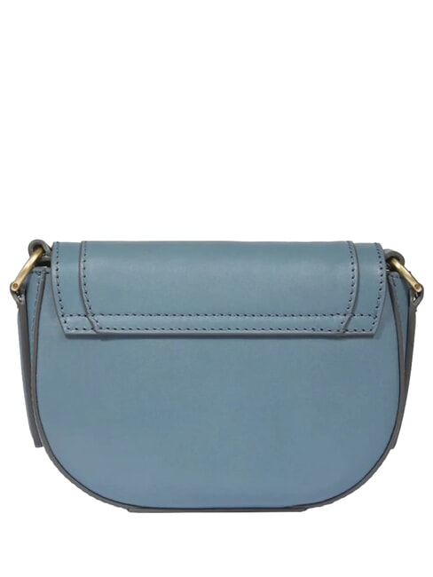 ILARIA Mini leather shoulder bag cerulean with gold abb - Women&rsquo;s Bags