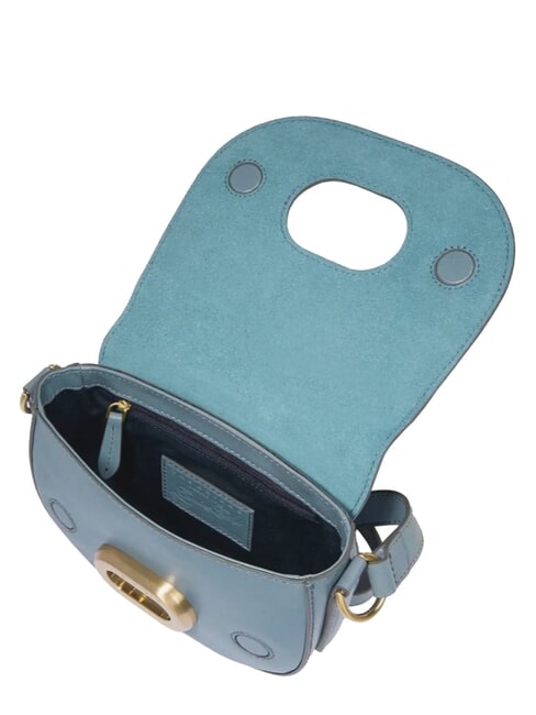 ILARIA Mini leather shoulder bag cerulean with gold abb - Women&rsquo;s Bags