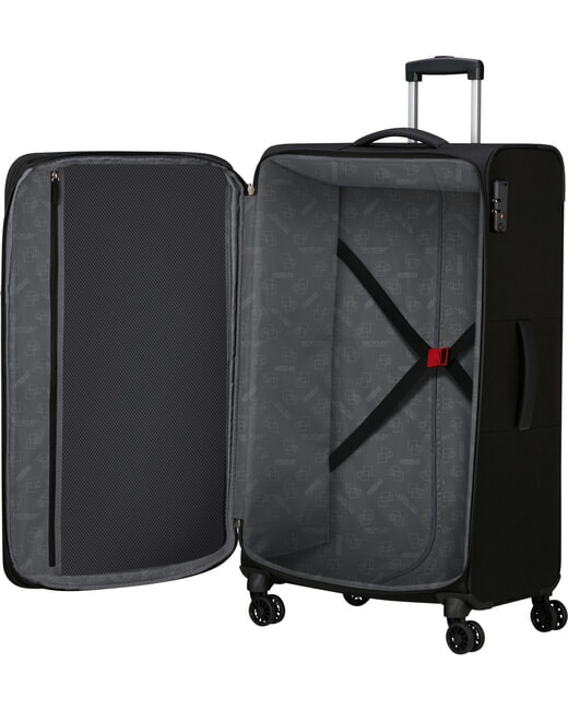 AIR WAVE Large Trolley BLACK / RED - Semi-rigid Trolley Cases