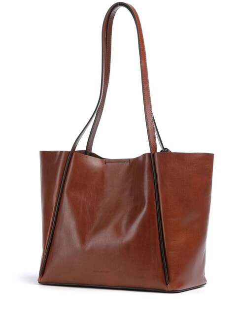 ICONS Leather shopper bag with clutch BROWN - Women&rsquo;s Bags