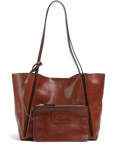 ICONS Leather shopper bag with clutch BROWN - Women&rsquo;s Bags