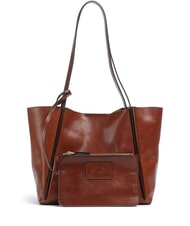 THE BRIDGE ICONS Leather shopper bag with clutch BROWN - Women&rsquo;s Bags - 3