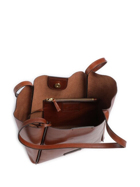 ICONS Leather shopper bag with clutch BROWN - Women&rsquo;s Bags