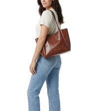THE BRIDGE ICONS Leather shopper bag with clutch BROWN - Women&rsquo;s Bags - 5