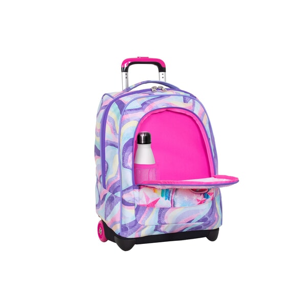 JUNIOR 2-wheel trolley backpack, fixed English lavender - Backpack trolleys