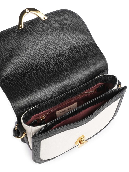 CAMPIONARIO - DEW BICOLOR Mini shoulder bag, in leather white/black - Women&rsquo;s Bags