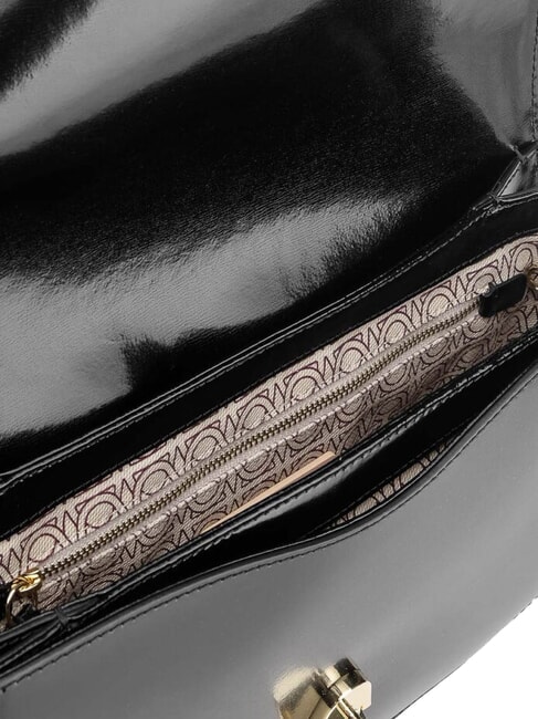 CAMPIONARIO - DEW SHINY CALF Brushed leather shoulder bag Black - Women&rsquo;s Bags