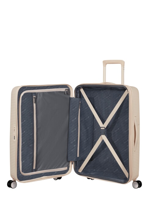 SOUNDBOX SPINNER Medium trolley, expandable coconut sand - Rigid Trolley Cases