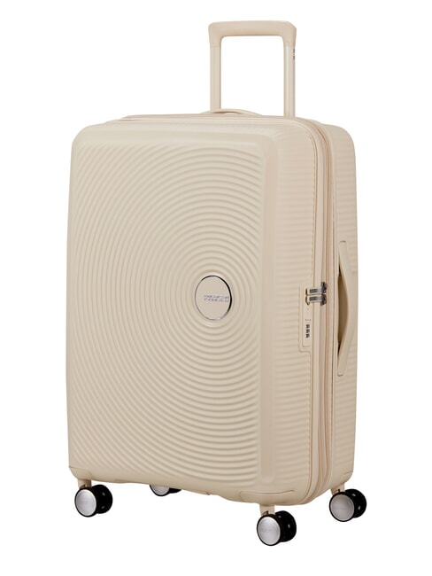 SOUNDBOX SPINNER Medium trolley, expandable coconut sand - Rigid Trolley Cases