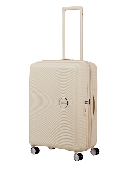 SOUNDBOX SPINNER Medium trolley, expandable coconut sand - Rigid Trolley Cases