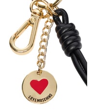 LOVE MOSCHINO CHARMS Keychain with metal logo black/red/black - Key holders - 4