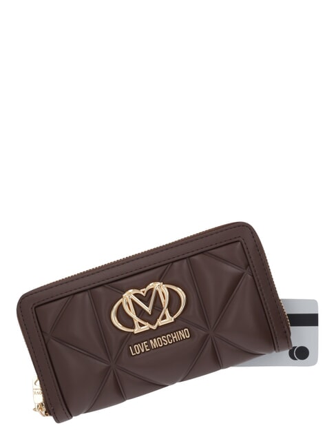 EMBOSSED Large zip-around wallet chocolate - Women&rsquo;s Wallets