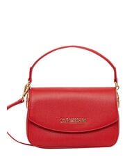 LOVE MOSCHINO CHUNKY TAB Bag with flap and shoulder strap RED - Women&rsquo;s Bags - 3