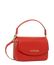LOVE MOSCHINO CHUNKY TAB Bag with flap and shoulder strap RED - Women&rsquo;s Bags - 4