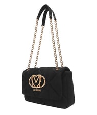 LOVE MOSCHINO EMBOSSED Mini shoulder bag, with chain Black - Women&rsquo;s Bags - 3