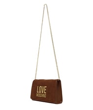 LOVE MOSCHINO PATCHY Clutch bag with chain camel2 - Women&rsquo;s Bags - 4