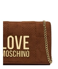 LOVE MOSCHINO PATCHY Clutch bag with chain camel2 - Women&rsquo;s Bags - 5