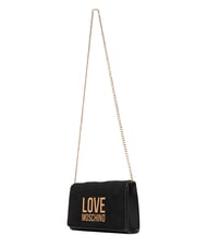 LOVE MOSCHINO PATCHY Clutch bag with chain Black - Women&rsquo;s Bags - 3