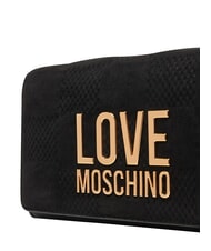 LOVE MOSCHINO PATCHY Clutch bag with chain Black - Women&rsquo;s Bags - 5
