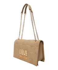 LOVE MOSCHINO PATCHY Shoulder bag, with chain sand - Women&rsquo;s Bags - 4