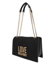 LOVE MOSCHINO PATCHY Shoulder bag, with chain Black - Women&rsquo;s Bags - 3