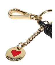 LOVE MOSCHINO CHARMS Keychain with metal logo black/red/black - Key holders - 3