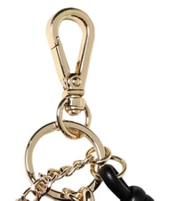 LOVE MOSCHINO CHARMS Keychain with metal logo black/red/black - Key holders - 4