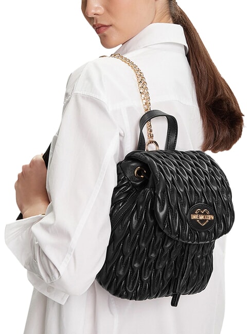 DEMURE Backpack with chain shoulder straps Black - Women&rsquo;s Bags