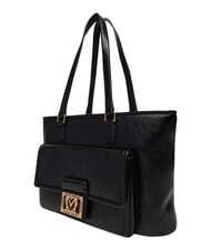 LOVE MOSCHINO EMBOSSED Shopping bag, double portability Black - Women&rsquo;s Bags - 4