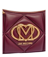 LOVE MOSCHINO EMBOSSED Shoulder bag, double portability wine - Women&rsquo;s Bags - 7