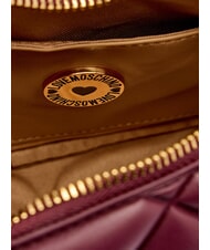 LOVE MOSCHINO EMBOSSED Shoulder bag, double portability wine - Women&rsquo;s Bags - 8