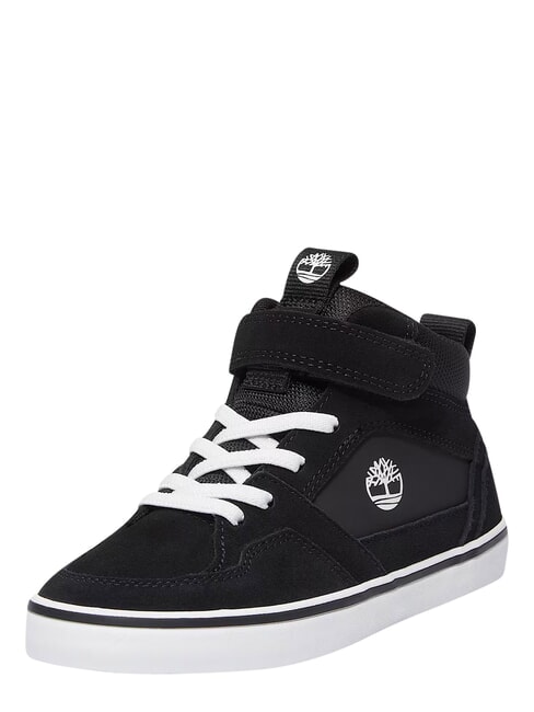 STONE JUMP MID Mixed leather sneakers black suede - Baby Shoes