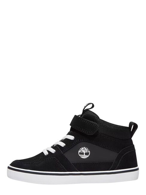 STONE JUMP MID Mixed leather sneakers black suede - Baby Shoes