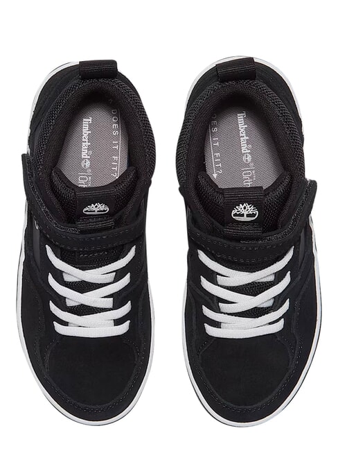 STONE JUMP MID Mixed leather sneakers black suede - Baby Shoes