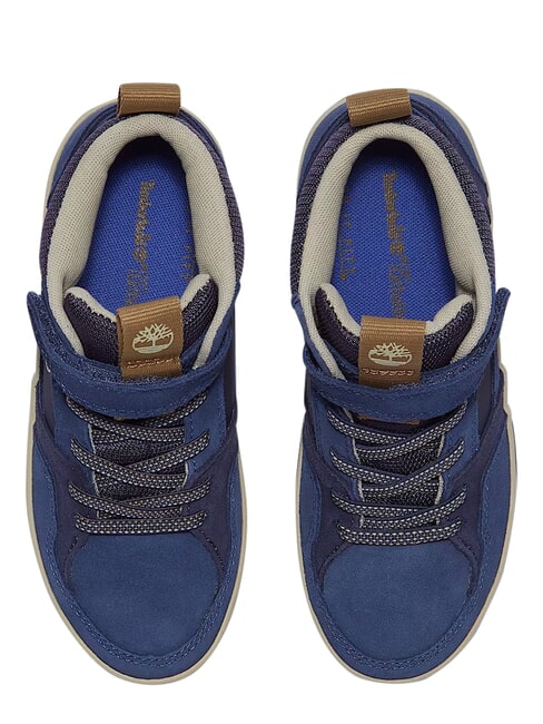 STONE JUMP MID Mixed leather sneakers dark blue - Baby Shoes