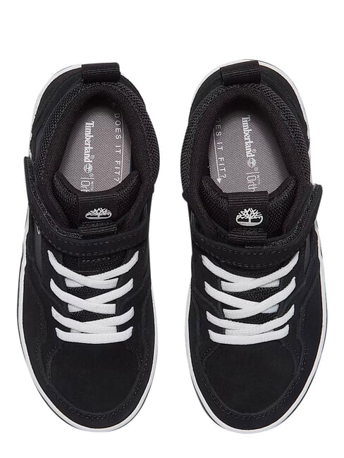 STONE JUMP MID Mixed leather sneakers black suede - Baby Shoes