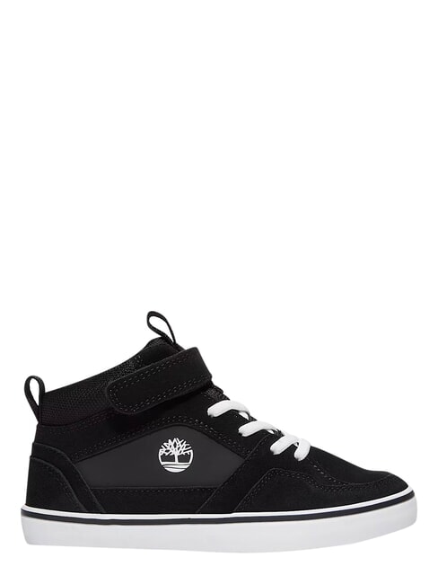 STONE JUMP MID Mixed leather sneakers black suede - Baby Shoes