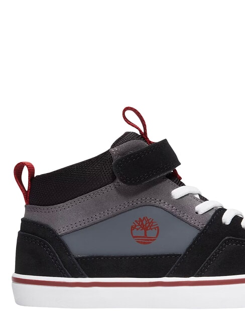 STONE JUMP MID Mixed leather sneakers dark gray suede - Baby Shoes