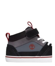 TIMBERLAND STONE JUMP MID Mixed leather sneakers dark gray suede - Baby Shoes - 9