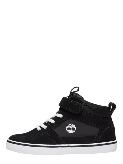 STONE JUMP MID Mixed leather sneakers black suede - Baby Shoes