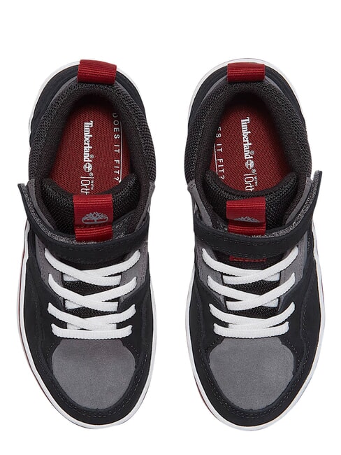 STONE JUMP MID Mixed leather sneakers dark gray suede - Baby Shoes